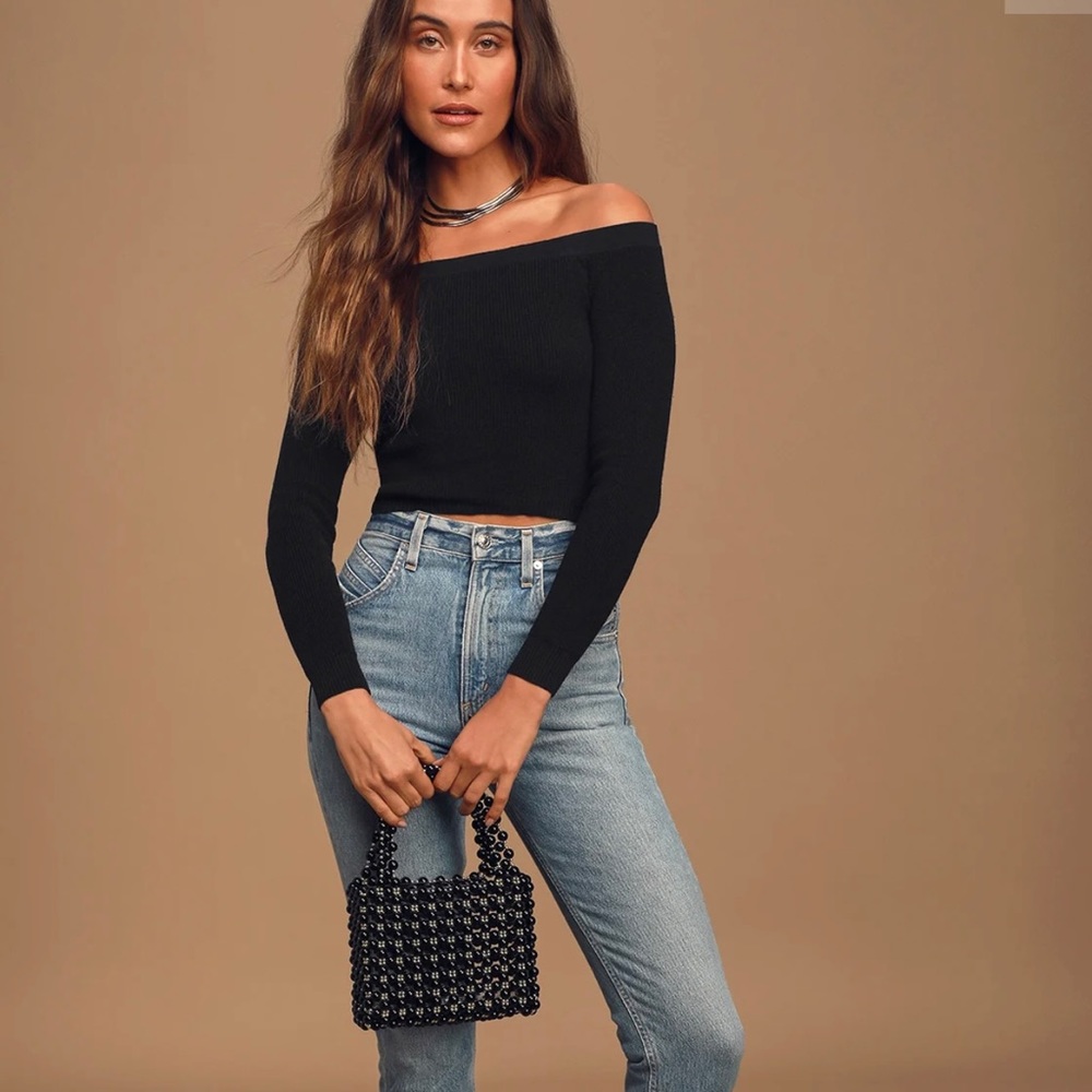 NWT Lulus Knit Cropped OTS Sweater